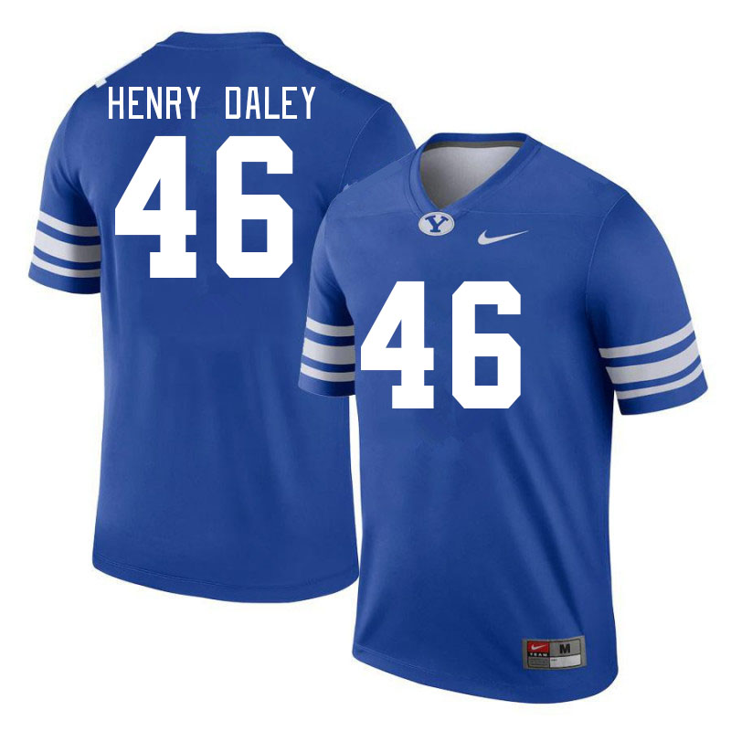 Men #46 John Henry Daley BYU Cougars College Football Jerseys Stitched Sale-Royal